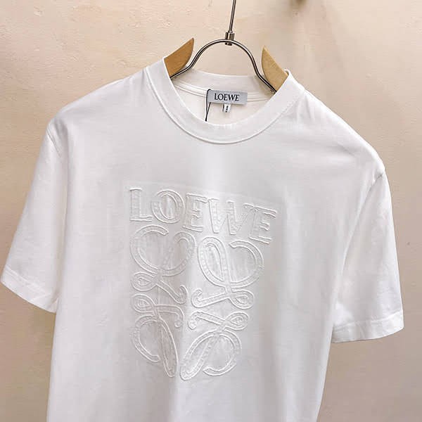送料込 ロエベ コットンワイドTシャツ コピー ロゴ刺繍 loe47653
